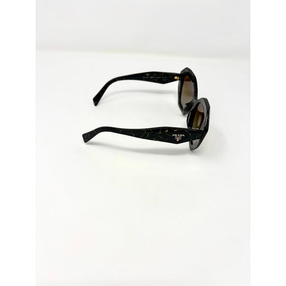 Prada Geometric SPR 16W-F Sunglasses Black Yellow Marble main image 3